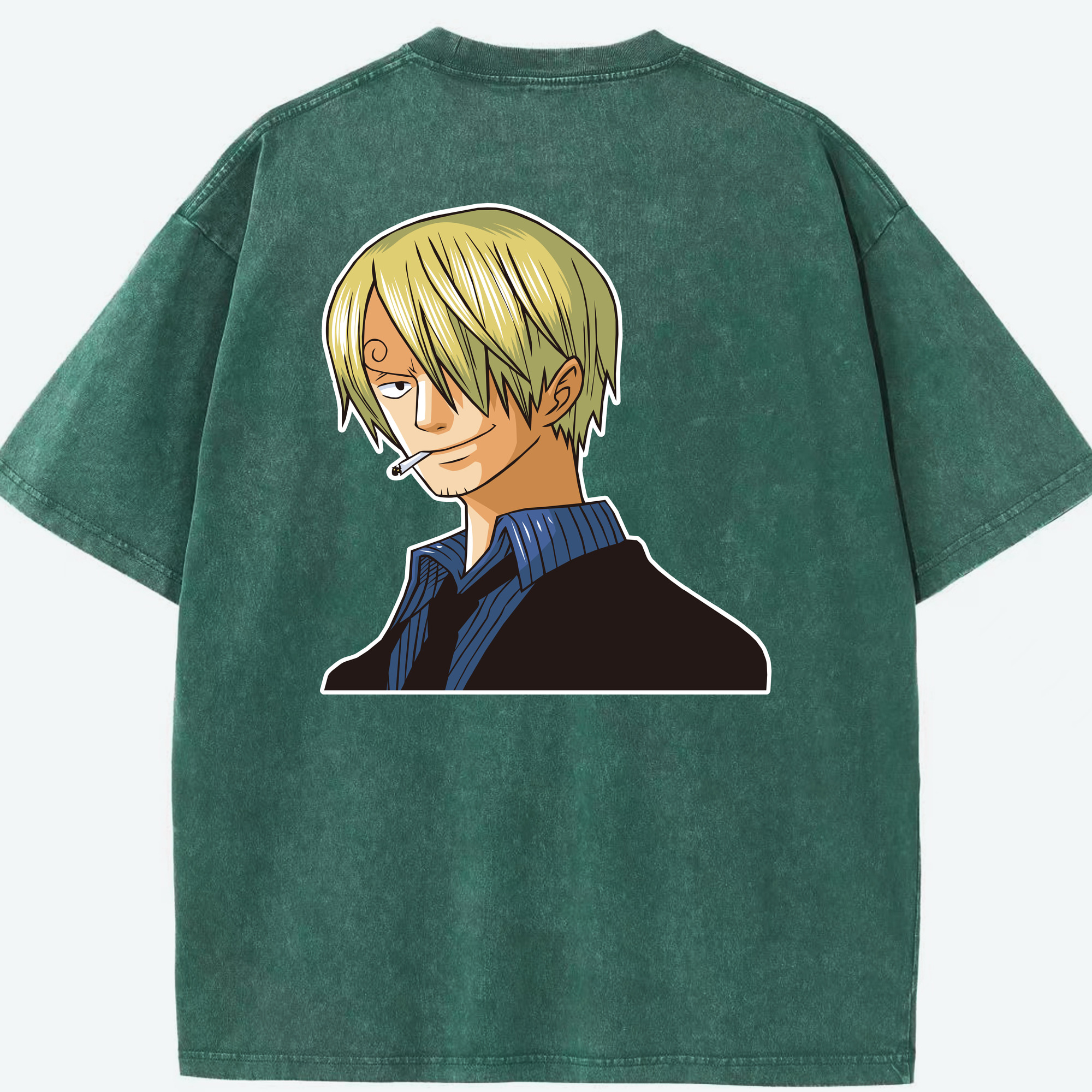 ワンピース サンジ ONE PIECE Sanji 綿100% ヴィンテージ風 半袖Tシャツ（背面プリント）